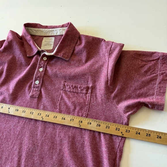 Billy Reid Dull Red Polyester Blend Collared Polo Shirt Mens 2XL Lightweight - Picture 5 of 7